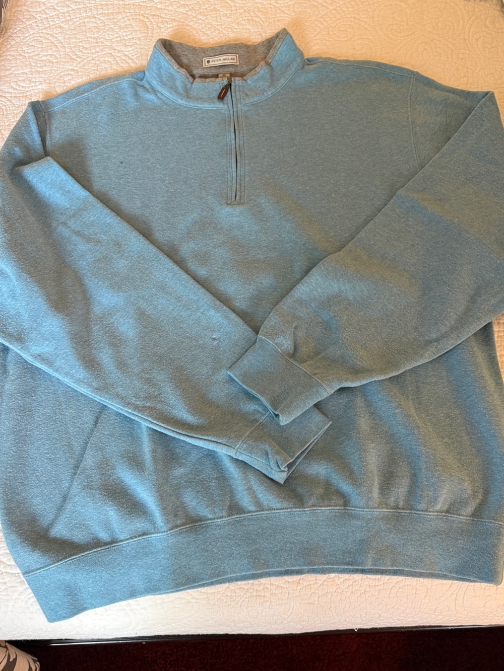 Peter Millar Men's Sky Blue Quarter Zip Pullover